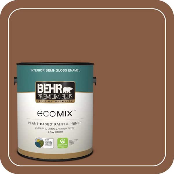 1 gal. #ICC-80 Cinnamon Spice Semi-Gloss Enamel EcoMix Plant-Based Interior Paint & Primer