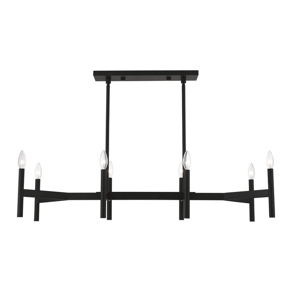 Copenhagen Black Steel 8-Light Candelabra Chandelier