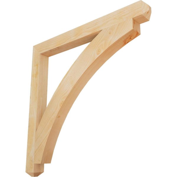 Ekena Millwork 4 in. x 44 in. x 44 in. Douglas Fir Thorton Craftsman Rough Sawn Bracket