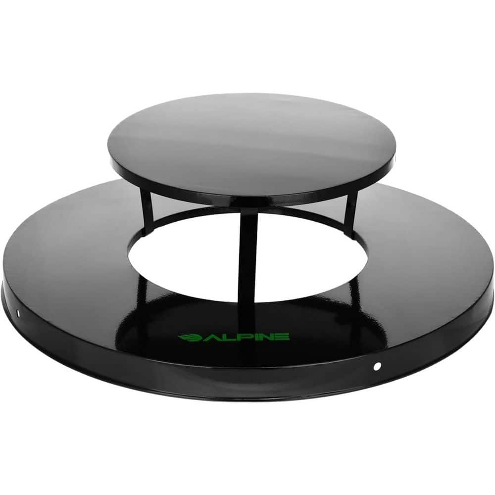 Black Commercial Outdoor Rain Bonnet Receptacle Trash Can Lid for 38 Gal. O