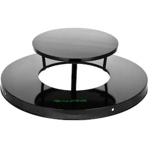 Black Commercial Outdoor Rain Bonnet Receptacle Trash Can Lid for 38 Gal. Outdoor Trash Can