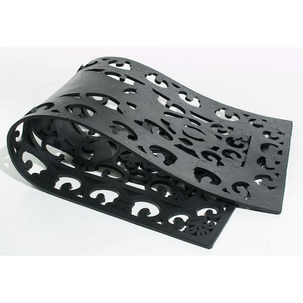 Wrought Iron Dog 30 in. x 9 in. Vulcanized Rubber Stair Mat