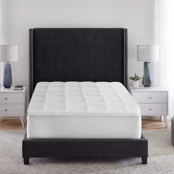 BODIPEDIC Hybrid 4 in. Twin XL Memory Foam and Fiber Mattress Topper
