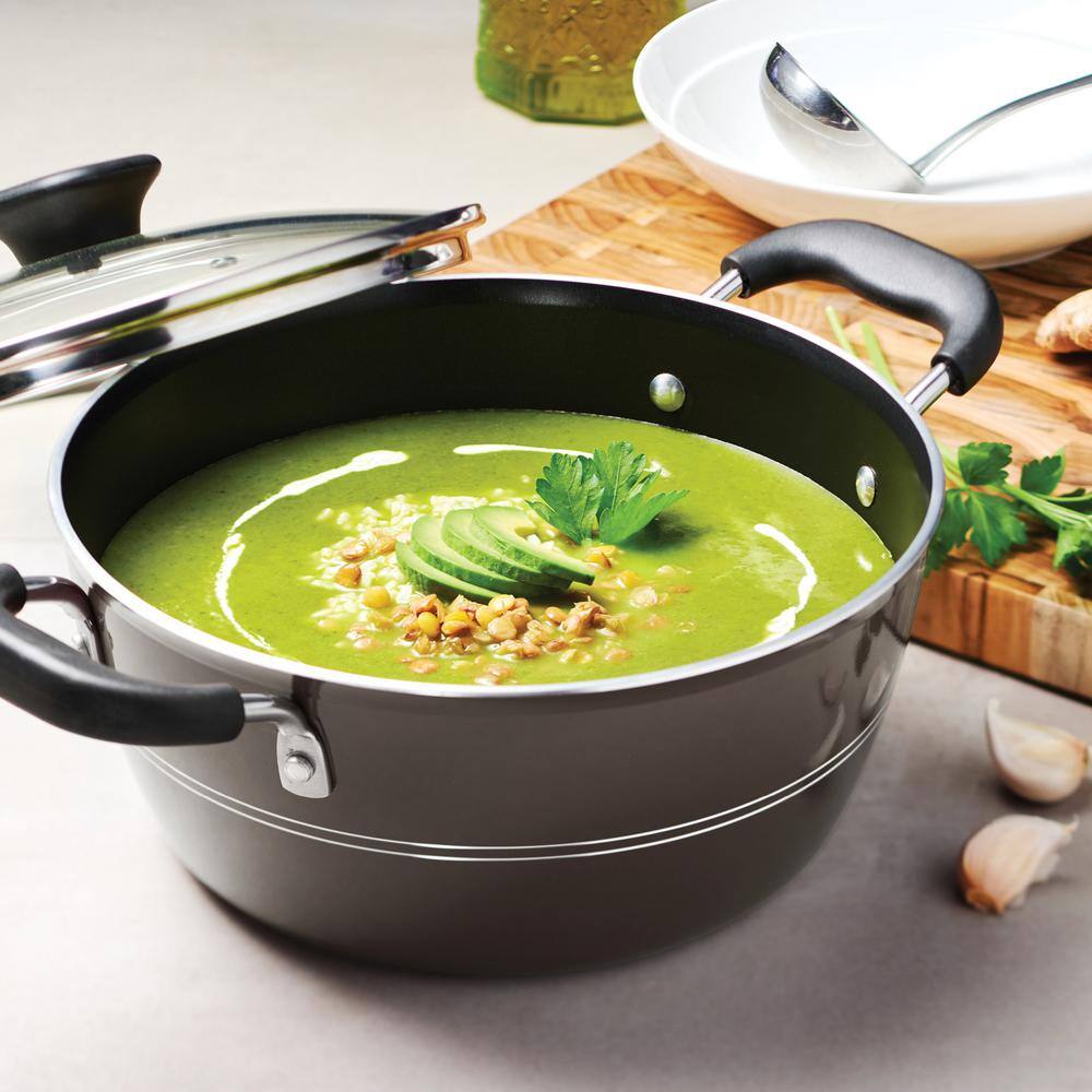 Hazelnut Aluminum Non-Stick 4.5 Quart Dutch Oven with Glass Lid