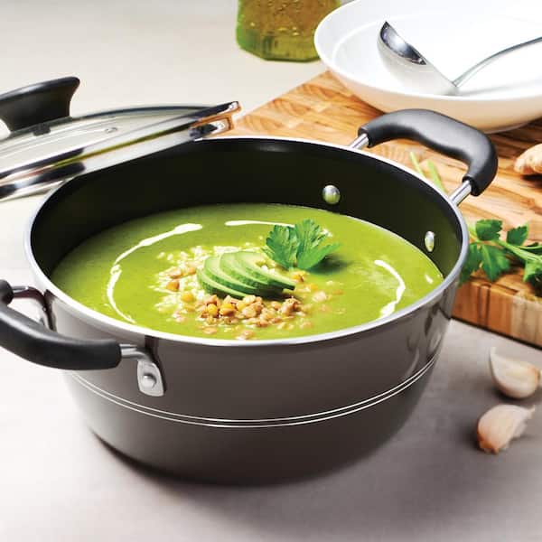 Gibson Hummington Non-Stick Ceramic 5-Quart Dutch Oven with Lid, Grey and  Green, 1 Piece - Foods Co.