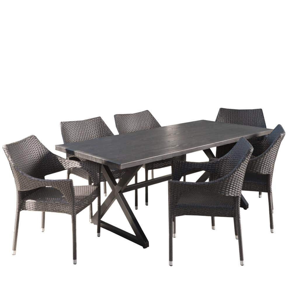 grey plastic garden table and chairs