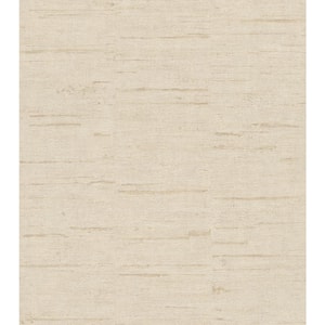 57.8 sq. ft. Maclure Champagne Striated Texture Strippable Wallpaper Covers