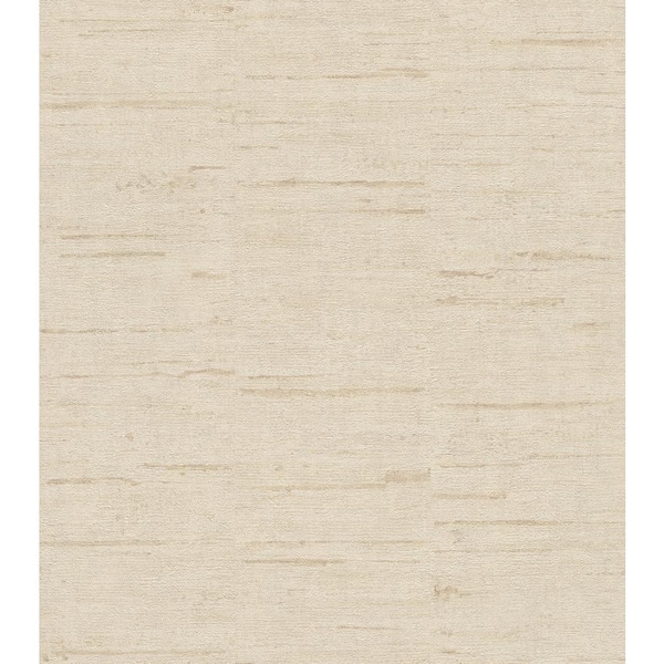 Advantage 57.8 sq. ft. Maclure Champagne Striated Texture Strippable Wallpaper Covers