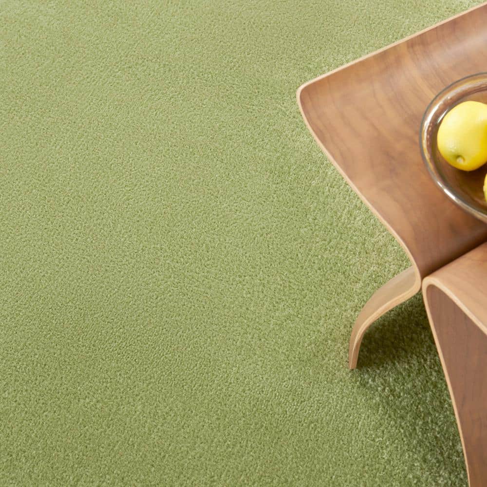 Mossy Green Square 7' Synthetic Flat-Woven Indoor/Outdoor Rug