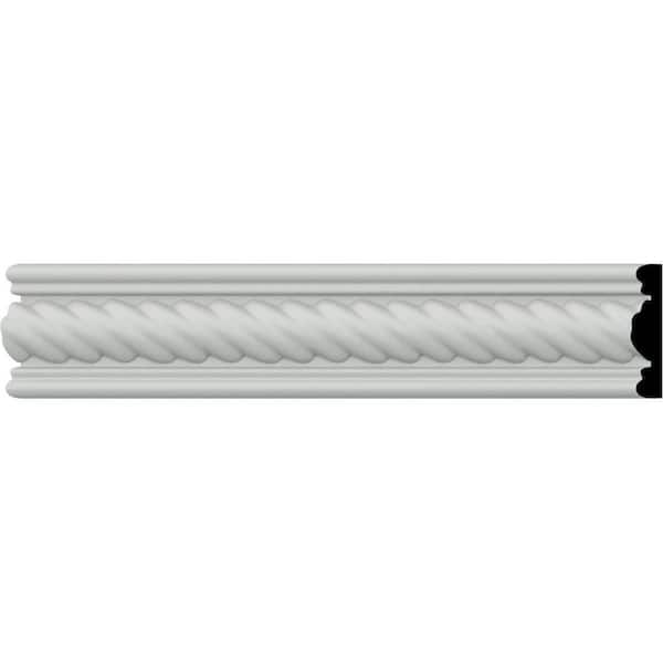 SAMPLE - 2 in. x 1/2 in. x 12 in. Urethane Alexandria Rope Window and Door Casing