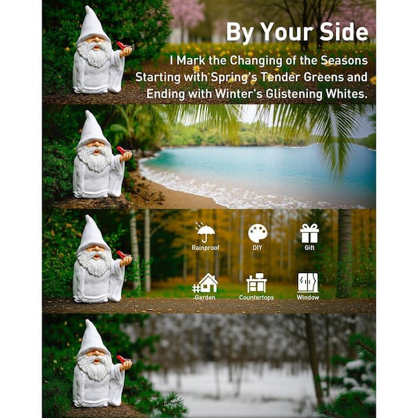 Funny Garden Gnomes 5'' Tall Naughty Gnome Garden Gnome Statue Sitting On Toilet Reading Phone Waterproof Resin Half Naked Gnomes Decor For Patio, Yard, Lawn 1