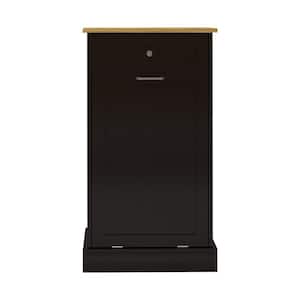 19.69 in. W x 13.78 in. D x 35.43 in. H Black Linen Cabinet, 1-Drawer and 1-Compartment Tilt-Out Trash Cabinet, Kitchen