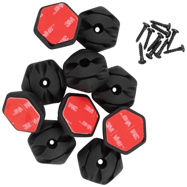 Large Cable Clips with Storage Box, 50pcs Black Adhesive Cable