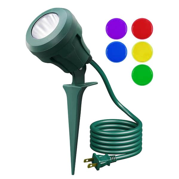 120v 400lm Green Plug in Outdoor Waterproof Halloween Christmas LED Landscape Flood Light with No bulbs Included