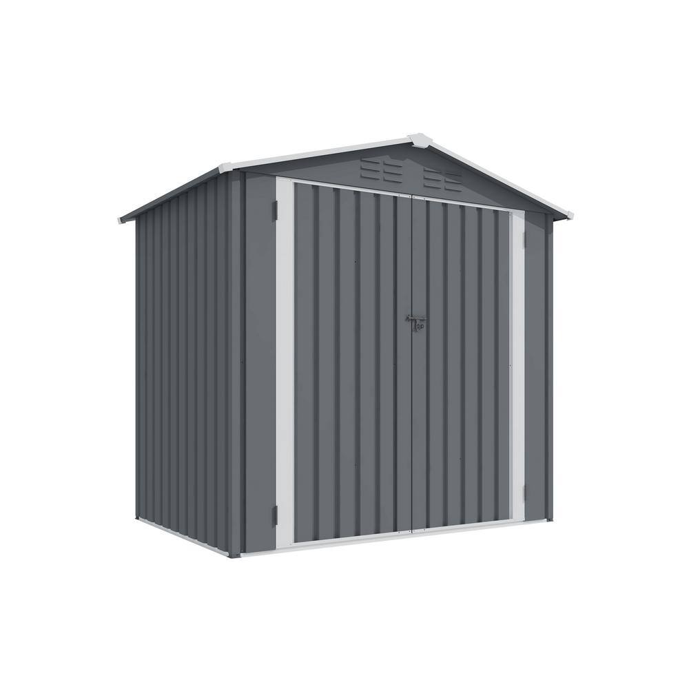 6 ft. W x 4 ft. D Storage Metal Shed with Sliding Doors and Air Vent for Ou