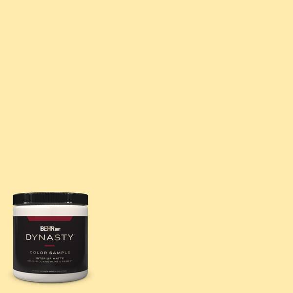 BEHR DYNASTY 8 oz. #370A-2 Pale Daffodil Matte Stain-Blocking Interior/Exterior Paint and Primer Sample