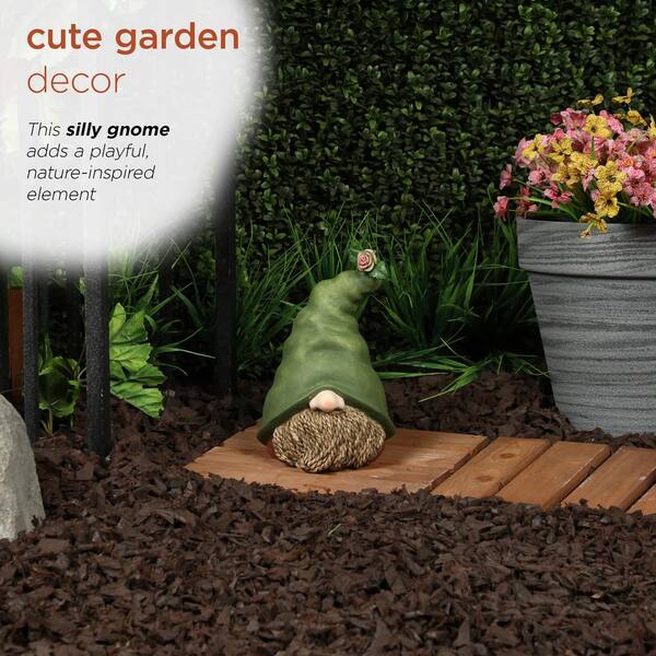 Alpine Corporation Gnome Head with Right Side Flower on