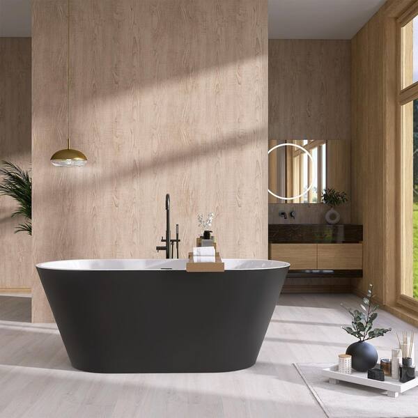 Zeafive Ane 59 in. x 29.5 in. Free Standing Soaking Tub