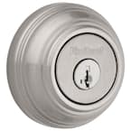 Satin Nickel Single Cylinder Deadbolt featuring SmartKey Security with Microban Antimicrobial Technology