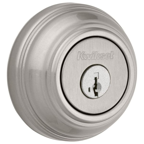 Kwikset Satin Nickel Single Cylinder Deadbolt featuring SmartKey Security with Microban Antimicrobial Technology