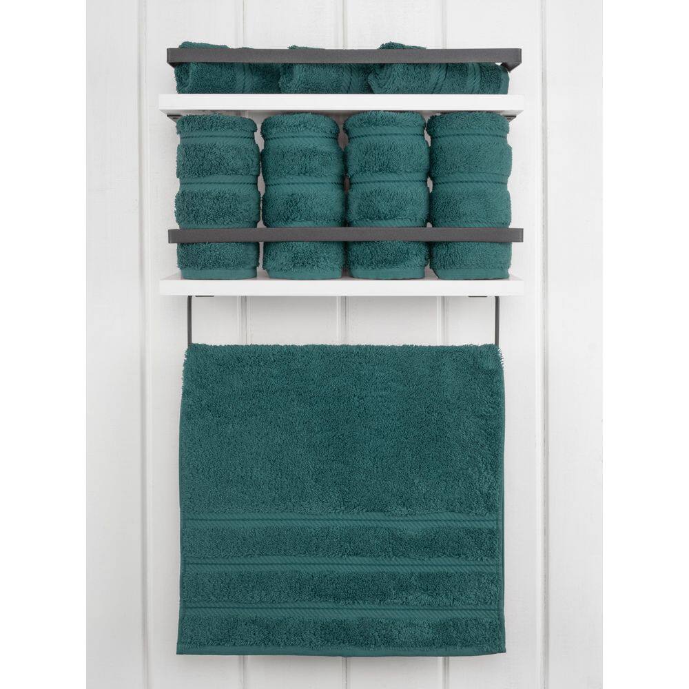 Teal Turkish Cotton Luxury Hand Towel Set, 4 Piece
