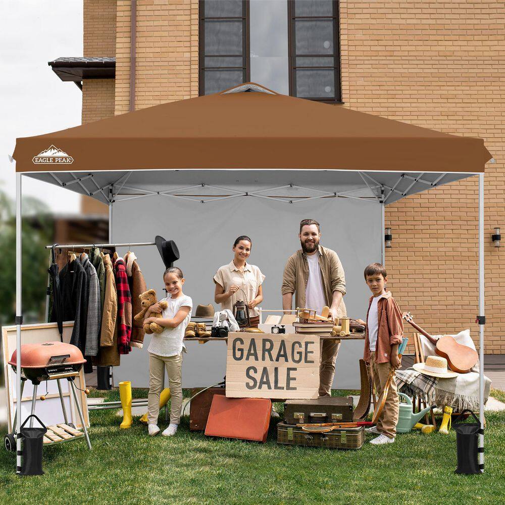 10 ft. x 10 ft. Commercial Pop Up Canopy Tent with 1 Sidewall and 4-Sand Bags price history on PriceWatchPro