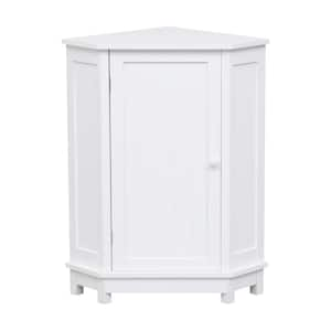 Anky 17.5 in. W 17.5 in. D 31.4 in. H White MDF Freestanding Bathroom Storage Corner Linen Cabinet