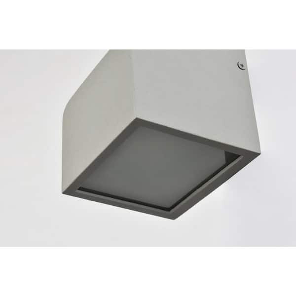 PRIVATE BRAND UNBRANDED Timeless Home 1-Light Square Silver LED Outdoor Wall Sconce