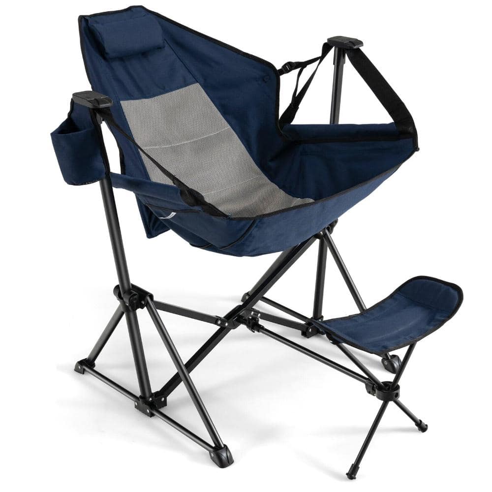 Hammock Camping Chair with Retractable Footrest 330 lb. Folding Recliner with Head Pillow and Cup Holder price history on PriceWatchPro