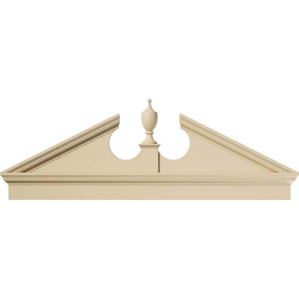 Ekena Millwork 62-in W x 22-3/8-in H x 2-3/4-in P (Pitch 6/12) Acorn Signature Urethane Combination Pediment (Acorn Ships Unattached in