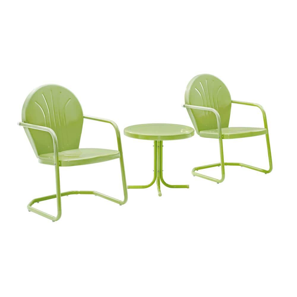 CROSLEY FURNITURE Griffith Key Lime 3-Piece Metal Patio Conversation Set