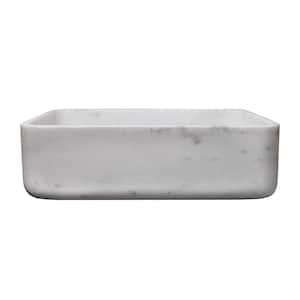 Maxton 18 in. Vessel Sink in Honed Moon White Marble