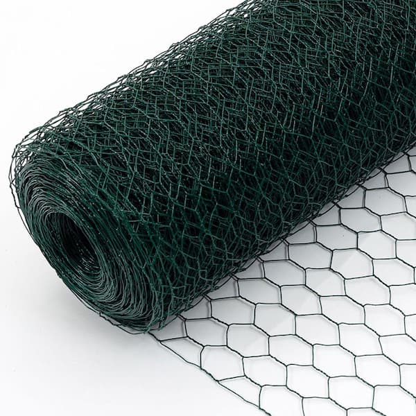 Amucolo 157 ft. Galvanized Hexagonal Outdoor Anti-Rust Green Chicken Wire, Poultry Netting for Garden, Chicken Coop Wire Fencing