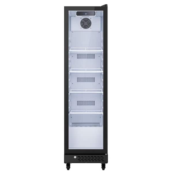 17 in. 7 cu. ft. Commercial Glass Door Merchandiser Refrigerator Beverage Cooler in Black