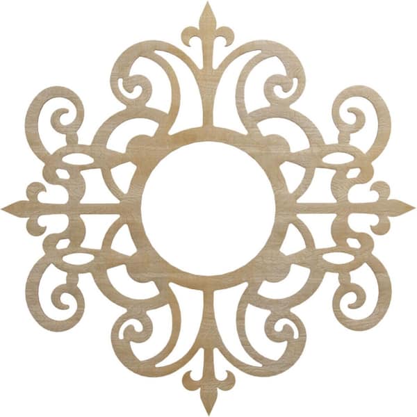 Ekena Millwork 0.25 in. x 32 in. x 32 in. Wood (Hickory) Medallion Moulding