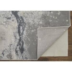 8 X 10 Gray and Ivory Abstract Area Rug