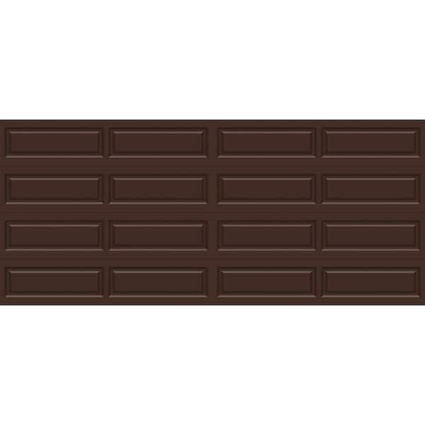 Classic Steel Long Panel 16 ft. x 7 ft. Insulated 18.4 R-Value  Chocolate Garage Door without windows