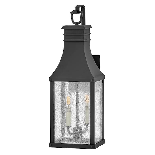 Beacon Hill 2-Light Museum Black Hardwired Outdoor Wall Lantern Sconce
