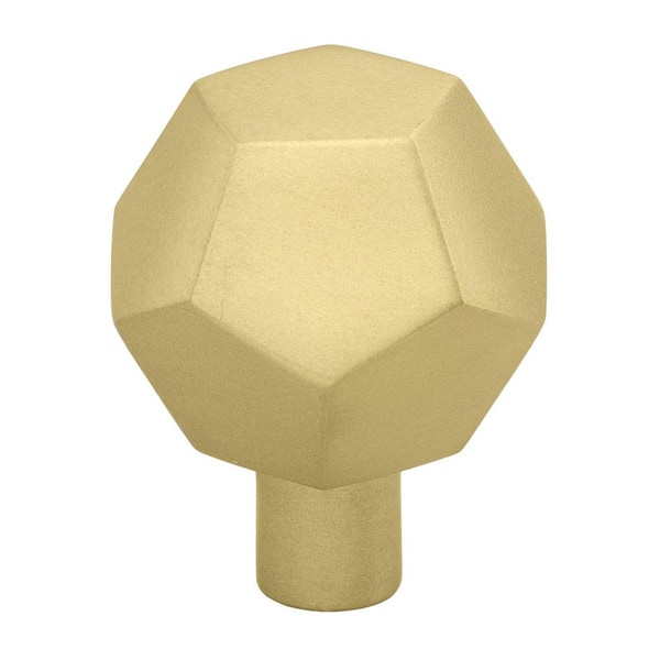 GlideRite 1-1/2 in. Satin Gold Solid Faceted Cabinet Drawer Knobs (10-Pack)