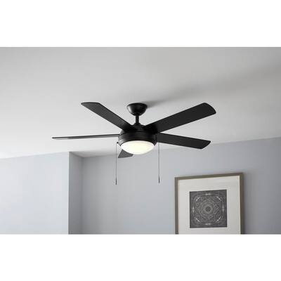 52 in. - Black - Ceiling Fans With Lights - Ceiling Fans - The 
