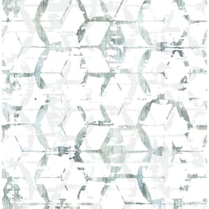 Augustine Slate Distressed Geometric Slate Wallpaper Sample