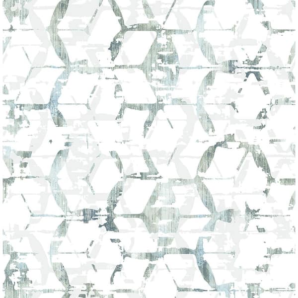 A-Street Prints Augustine Slate Distressed Geometric Slate Wallpaper Sample