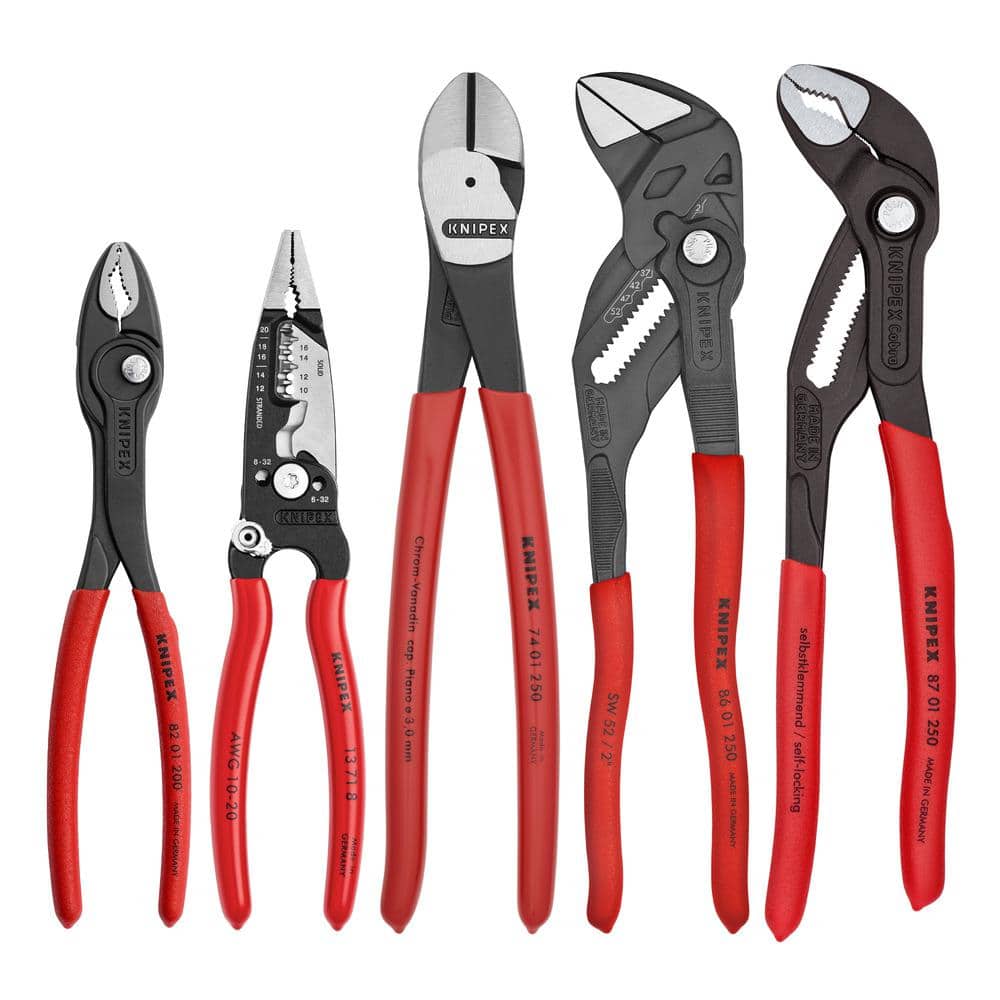KNIPEX 5-Pieces Core Pliers Set in Tool Roll 9K 00 80 150 US - The