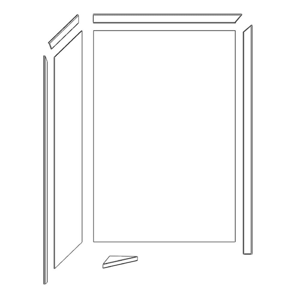 FlexStone White 2-Panel 48"W x 36"D x 80"H Shower Surround Kit