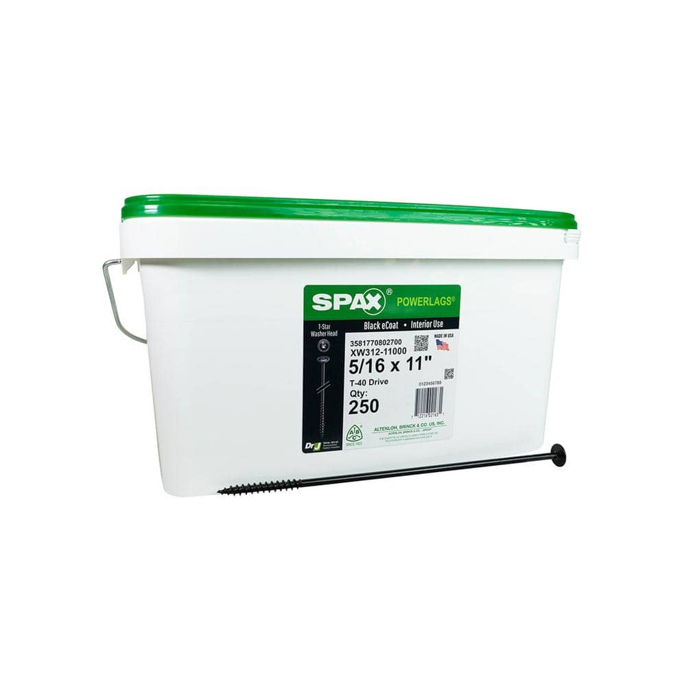 5/16 in. x 11 in. Interior Washer Head Structural Wood Lag Screws Powerlags Torx T-Star(250 Each) Bulk Pail Bit Included price history on PriceWatchPro