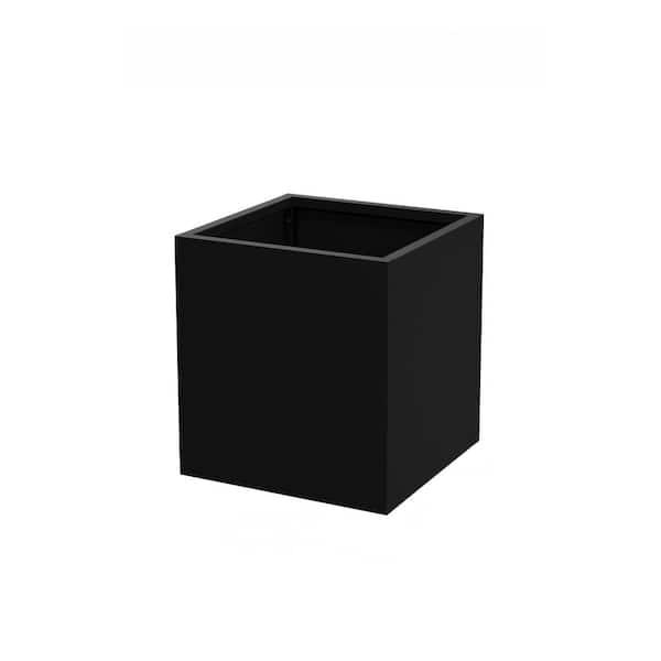18 in. H x 17 in. W Black Outdoor Metal Planter Pot with Drainage Hole Large Tall Planters for Patio & Indoor Use