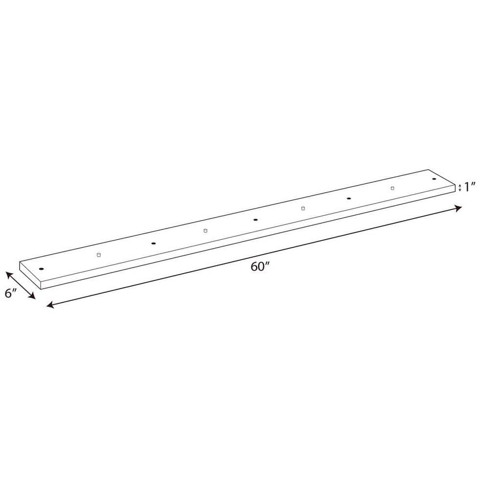 Brushed Nickel 60" 5-Light Linear Pendant Canopy