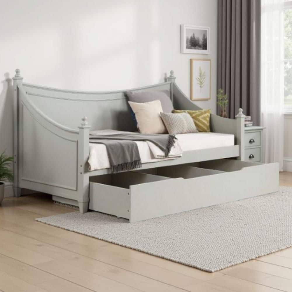 Kiki Light Gray Twin Daybed with 4-Poster Design