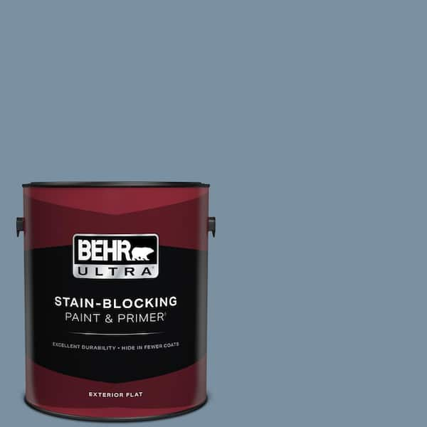 BEHR ULTRA 1 gal. #S510-4 Jean Jacket Blue Flat Exterior Paint & Primer