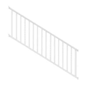 Veranda Traditional 8 ft. x 36 in. White PolyComposite Stair Rail Kit ...